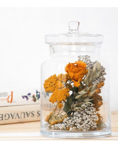 Bonbonnière de fleurs séchées