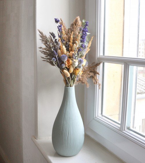 Bouquet de fleurs séchées bleu