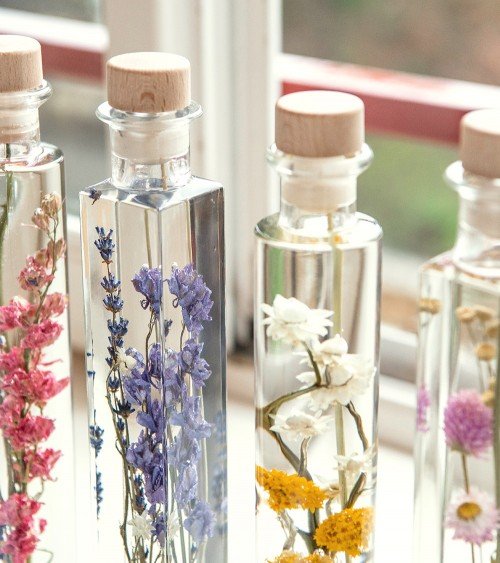 Flacon de fleurs immergées